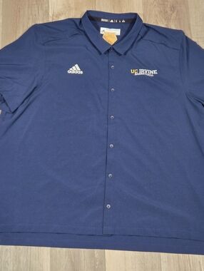 Adidas Shirt Men 3XL Blue Climalite UC Irvine Short Sleeve Performance